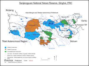 map of Sanjiangyuan National Nature Reserve